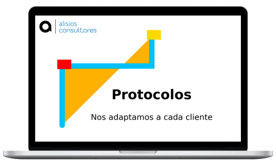 Portatil con imagen de protocolos obligatorios